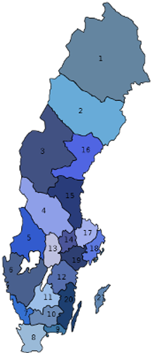 Regionen Schweden Skandinavien