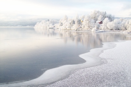 verschneiter  winter in norwegen